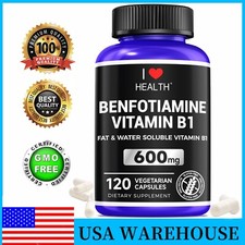 Mega Benfotiamine 600 mg,  120 capsules, a fat-soluble form of thiamine, B1 picture