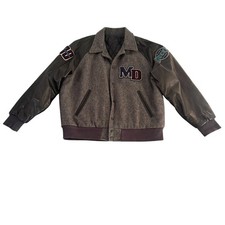 VTG Identity Inc Mighty Ducks Leather Wool Varsity Jacket Gray Made in USA Large picture