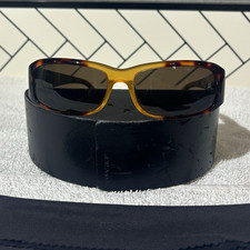 Vintage PRADA SPR 03E Tortoise Shell Rectangle Sunglasses Brown Tinted Lenses  picture
