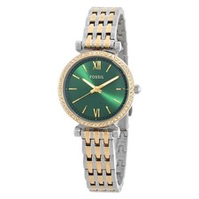 Fossil Carlie Quartz Crystal Green Dial Ladies Watch ES5439 picture
