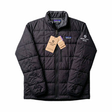 Patagonia Men's Black Quilted Puffer Jacket XS Stand-Up Collar Full Zip NWT picture