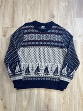 EUC J.Crew Men's Size L Lambswool Fair Isle Sweater With Bird's Eye picture