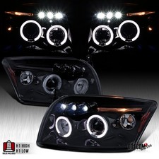 Fit 2007-2012 Dodge Caliber LED Halo Projector Headlights Lamp Black Smoke 07-12 picture