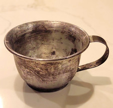 Antique French Japy Metal Measuring Cup Vintage Pewter Aluminum Scrubbed Wear picture