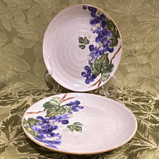 222 Fifth Studio Grapevine Stoneware Salad Plates 8 1/4” Set of 2 picture