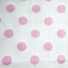 Pink White Polka Dot Poly Cotton Apparel Craft Costume Fabric 58