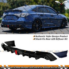 For 2025-26 Honda Civic Sedan Yofer Blue Lagoon LED Rear Diffuser + Corner Spats picture