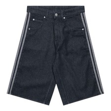 adidas Adicolor Denim Firebird Shorts Men’s 34 True Black Denim JC6719 NWT picture