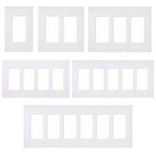 Unbreakable Screwless Wall Plate Decora Outlet Switch Cover 1-6 Gang White UL picture