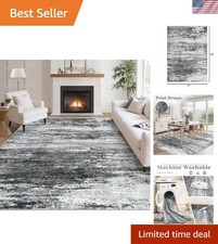Luxurious 6'x9' Soft Abstract Area Rug - Stain Resistant & Machine Washable picture