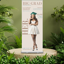 Personalized Big Grad Photo Retractable Roll Up Banner Stand - 33