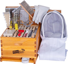 10-Frame Beehive Starter Kit, Bee Hive Kit Dipped in Beeswax, Bee Hives Boxes St picture