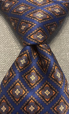 Vintage Tie Mens Extra Long Blue Medallion Star JZ RICHARDS Nordstrom USA Made picture