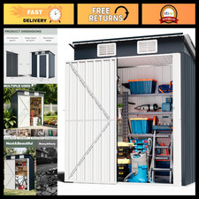 5x3 FT Lockable Metal Storage Shed - Galvanized Steel Tool Shed with Vents picture