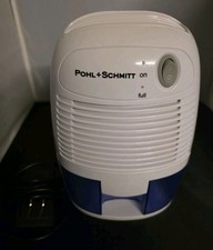 POHL+SCHMITT MD500 Mini Dehumidifier 0.6L 285 sq ft Auto Shut Off White/Blue picture