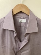 euc BRIONI Dress Shirt Red/Light Blue/White 42/16.5 picture