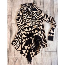 Arizona Jeans Co Open Front Shawl Sweater Aztec Cozy Knit Cardigan picture