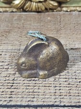 Vintage Cast Metal Mini Bunny Rabbit Bell, 1.25