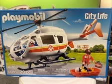 Playmobil City Life Hospital Medical Helicopter 6686 FACTORY SEALED picture