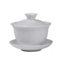 Gaiwan White Glaze Porcelain Teacup Kung Fu Tea Service 100ml picture