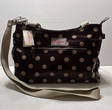 Cath Kidston Button Spot Curve Shoulder Bag in Burgundy / Multi picture