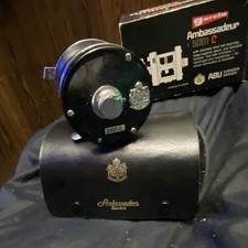 AG Ambassadeur 5001C Vintage Casting Fishing Reel w/ Box & Case left handed ‘72 picture
