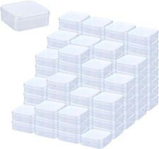 100 Pcs Clear Plastic Bead Storage Containers Box 2.1 x 2.1 x 0.8 Inch Small ... picture