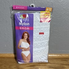 NOS 2011 FRUIT OF THE LOOM NYLON HI-CUTS Panties 6 Pairs SZ 6 Medium picture