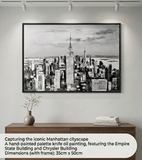 Original Empire State Building NYC Skyline Hand-Painted Style Oil Painting ART picture