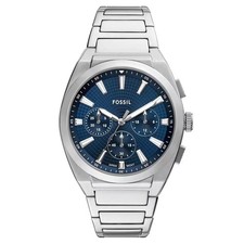 Fossil FS6104 Everett Chronograph Blue Dial Stainless Steel Men Watch picture