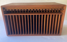 Vintage Teak Wood KALMAR Designs 20 CD Holder MCM Slotted Case picture