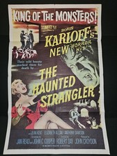 VTG The Haunted Strangler 1958 Original 1sh Movie Poster Boris Karloff Horror picture