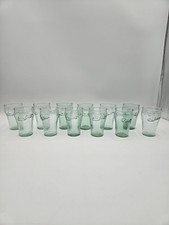 Set of 12 Vintage Coca-Cola Green Dimpled 6 oz Glasses Indiana Glass (A3) picture
