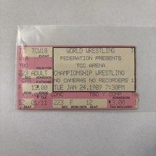 Vintage WWF Championship Wrestling Ticket Stub 1989 TCC Sold Out Tucson AZ 80s picture