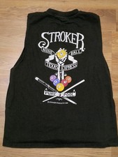 Vintage 1992 Stroker pool sleeveless shirt L 90s billiards thrashed chopped  picture