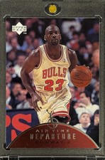 MICHAEL JORDAN RARE 1997 RED FOIL UD DEPARTURE ARRIVAL INVESTMENT CARD GOAT MINT picture