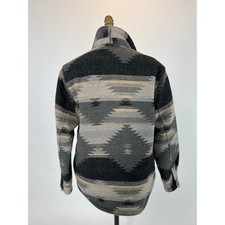 JACHS Aztec Sherpa Lined Jacket Corduroy Trim South Western Shacket Sz Small picture