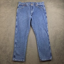 Wrangler 1013MWZ Jeans Men's 36x30 Blue Denim Pants Cowboy Cut Straight picture