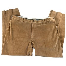 LL Bean Classic Fit Corduroy Pants Mens 44 Tan Brown Wide Wale Cotton 285254 picture