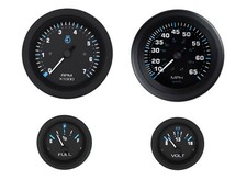 Sierra 68412P Eclipse Series Black Outboard 4 Set Tach Speed Fuel Volt picture