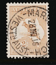 1913 FIRST WMK 2/- BROWN KANGAROO SUPERB 