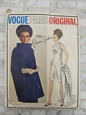Vintage Vogue Paris Original 1722 Pierre Cardin Size 10 Cape Dress With Label  picture