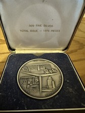 1976 Official City of Dallas Bicentennial Medal .999 Fine Silver 149.2g 2.5