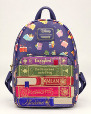 Loungefly Disney Princess Book Stack Mini Backpack Purple Multicolor $80 OBO picture