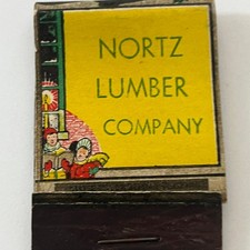 Nortz Lumber Company - Christmas Carolers Vintage Matchbook Cover TB6-MB1-4 picture