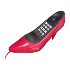 Vtg. 1987 Columbia Red High Heel Shoe Telephone Stiletto Novelty Landline Works picture