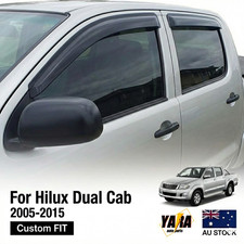 Injection Weather Shields Window Visors suits for Hilux 4DR 2005-2015 tinted 4pc picture
