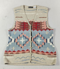 Vintage Harold's Sweater Vest Womens Large Multicolor Aztec Southwestern Knit picture