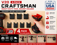 4-Pack Craftsman V20 Tool Mount Holder Heavy Duty Wall Organizer Made in USA picture