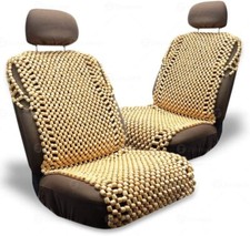 Zone Tech 2x Natural Wood Wooden Beaded Seat Cover Massage Cool Car Cushion  picture